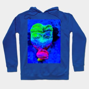 A blue green red Bali face mask Hoodie